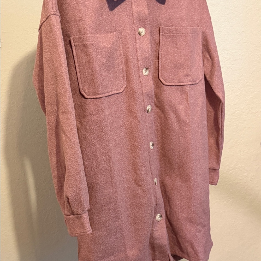 HEM & THREAD Long Shacket In Grape NWT size Small oversized - Picture 4 of 8